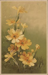 Yellow Flowers with Green Leaves and Stems Postcard