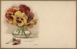 Vase of Autumn Flowers C. Klein Postcard Postcard