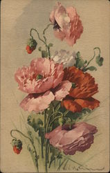 Pink and red flowers Postcard