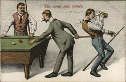 En Coup Pas Voulu Billiards Postcard Postcard