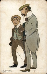 Tall Man and Short Man Postcard