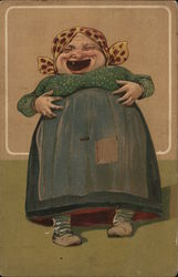 Laughing Heavy Lady Fat People Postcard Postcard