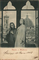 Dante and Beatrice Romance & Love Postcard Postcard