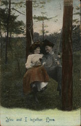 Couple in Hammock Couples Postcard Postcard