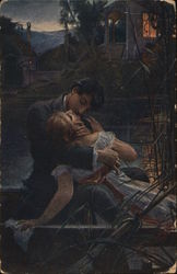 Couple Kissing in Dark Outside Couples Postcard Postcard