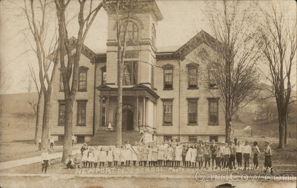 School and Students Newport New York H. M. Beach