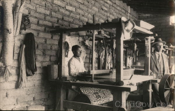 Weaver at Loom, Fabrica de Sarapes Mexico
