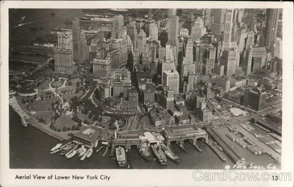 Aerial View of Lower New York City
