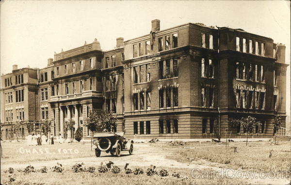 Russ Hall after Fire of June 29, 1914 Pittsburg Kansas