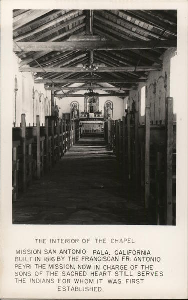 The Interior of the Chapel, Mission San Antonio Pala California
