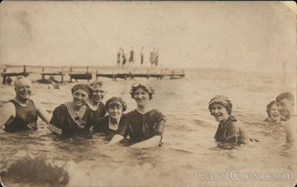 Group Bathing in Modest Swimsuits Okoboji Iowa