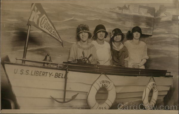 Women Posing in Fake Ship - Coney Island Brooklyn New York