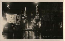 Night Scene on the Nanking Road Shanghai, China Postcard Postcard Postcard