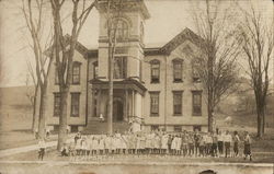 School and Students Postcard