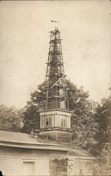 Building Church Steeple with Staging Buildings Postcard Postcard Postcard