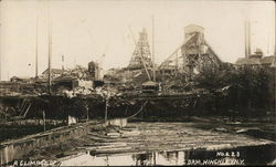 A Glimpse of the work across Pond, Big Dam Hinckley, NY Postcard Postcard Postcard
