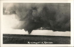 Tornado Touching Down Minneapolis, KS Postcard Postcard Postcard