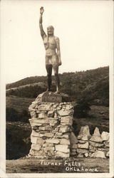 Native American Statue, Turner Falls Postcard