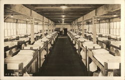 Barracks Interior - Farragut Naval Training Station Postcard