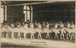 Costumed Ballerinas Posing in Two Lines Vienna, Austria Postcard Postcard Postcard