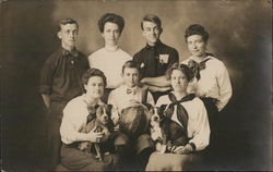 Family Portrait with Dogs and Watermelon Family Portrait with Dogs and Watermelon