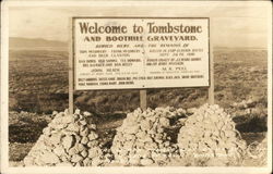 Welcome to Tombstone and Boothill Graveyard Postcard