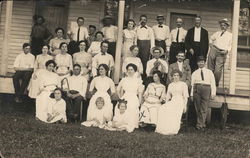 Snapshot of Family on Porch Postcard
