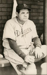 Babe Ruth, Brooklyn Dodgers Coach Postcard