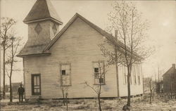 Church with Man Standing near Entrance Southern Pines, NC Postcard Postcard Postcard