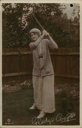 Gladys Cooper Playing Golf Actresses Postcard Postcard Postcard