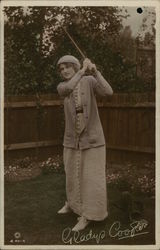Gladys Cooper Playing Golf Postcard
