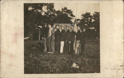 Men Posing at Lashing Camp Sutton, WV Postcard Postcard Postcard