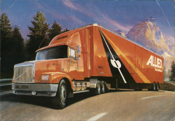 Allied Van Lines Trucks Postcard Allied Van Lines Trucks Postcard