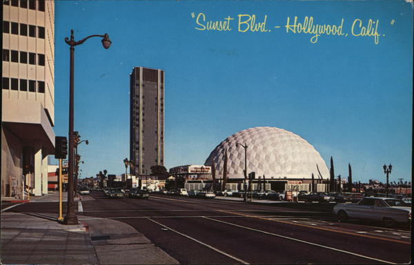 Street Level View of Sunset Boulevard Hollywood California