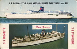 SS Yarmout & SS Evangeline Miami, FL Postcard Postcard Postcard