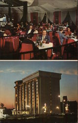 2 Views - Dining Room and Exterior of Holiday Inn Postcard