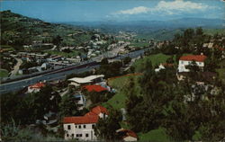 Cahuenga Pass and Hollywood Freeway California Postcard Postcard Postcard