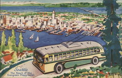 Pictorial View of City Seattle, WA Postcard Postcard Postcard