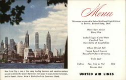 United Airlines' Menu Aircraft Postcard Postcard Postcard