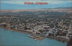 Aerial View of Town Antioch, CA Postcard Postcard Postcard