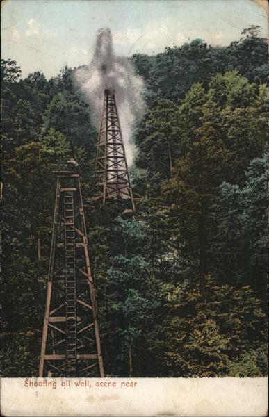 Shooting Oil Well, Scene Near Oil Wells