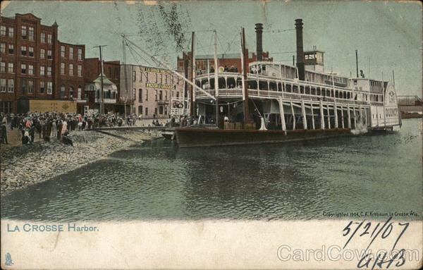 Riverboat in LaCrosse Harbor La Crosse Wisconsin