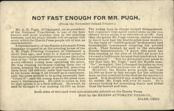 Harris Automatic Press Company "Not Fast Enough for Mr. Pugh" Postcard