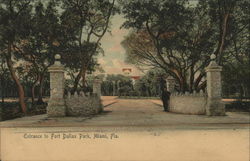 Entrance to Fort Dallas Park Miami, FL Postcard Postcard Postcard