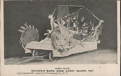 Souvenir Mardi Gras, Coney Island 1907 New York Postcard Postcard Postcard