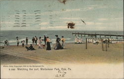 Watching the Surf, Waldameer Park Erie, PA Postcard Postcard Postcard