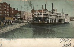 Riverboat in LaCrosse Harbor La Crosse, WI Postcard Postcard Postcard