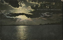 Moonlight Scene on Mascoma Lake Postcard