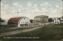 Gem Theatre and Peaks Island House Maine Postcard Postcard Postcard