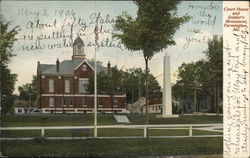 Court House and Soldier's Monument Postcard